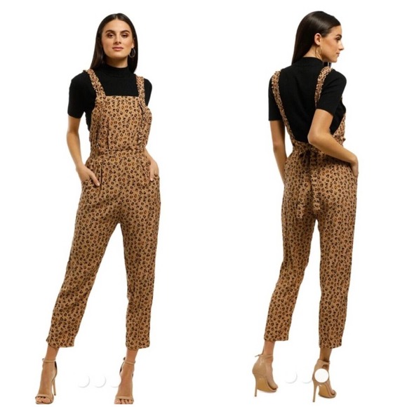 Rue Stiic Linen Blend Black Costella‎ Overalls Jumpsuit Sz M - Picture 4 of 4